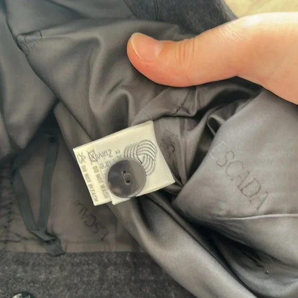 Escada Vintage Wrap Wool Midi Charcoal Gray Skirt Medium Weight Size 40(M/L) - Picture 8 of 11